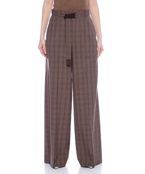 Клетчатые брюки с ремнем