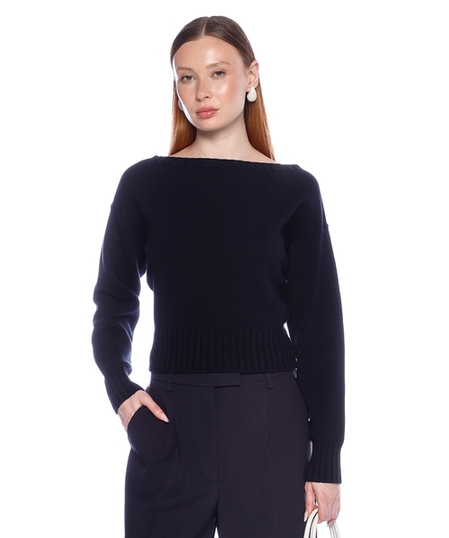 Cotton boat neck sweater