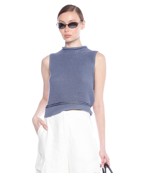 Crochet-knit top