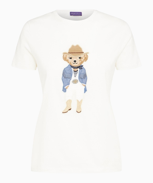 Polo Bear printli pambıq T-shirt