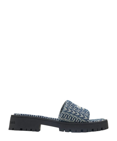 The Denim Monogram Lug Sole Slide flip flops