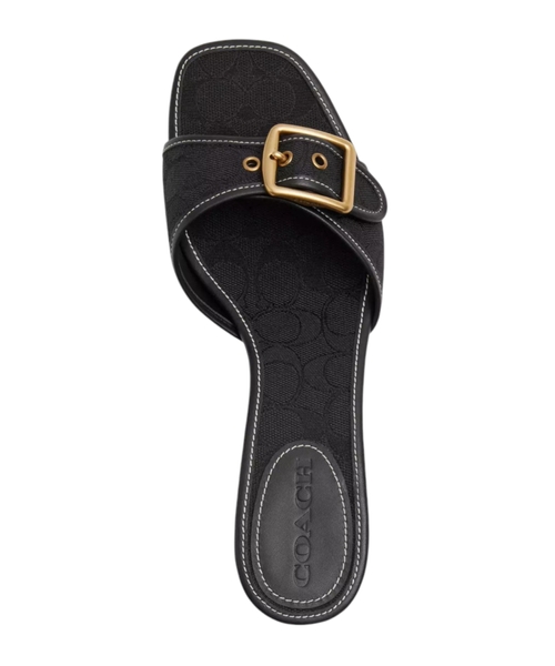 リテール品☆COACH☆ Signature Jacquard Sandal sepatu sandals Coach Signature Jacquard Sandals Strap Grey
