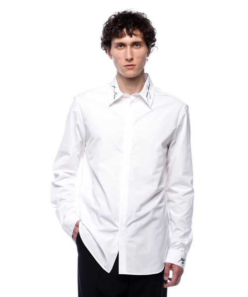 Yaxası işləməli poplin köynək