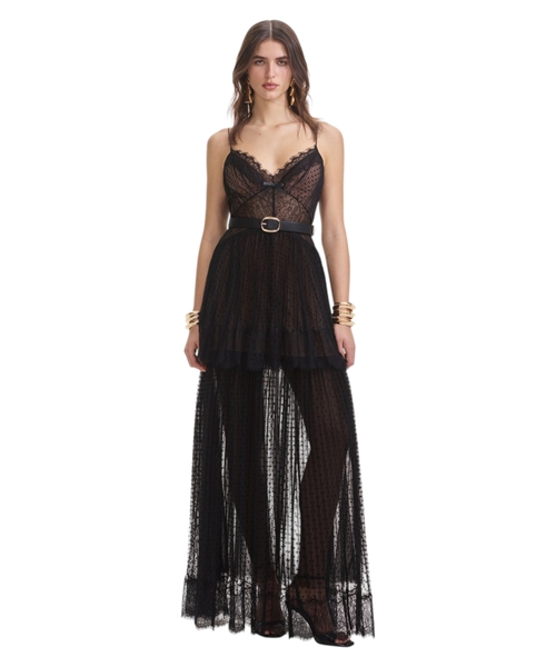 Платье  из сетки в горошек