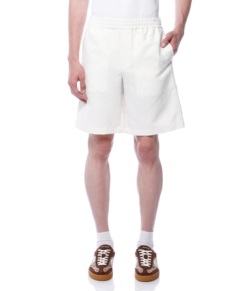 Linen blend GG canvas shorts
