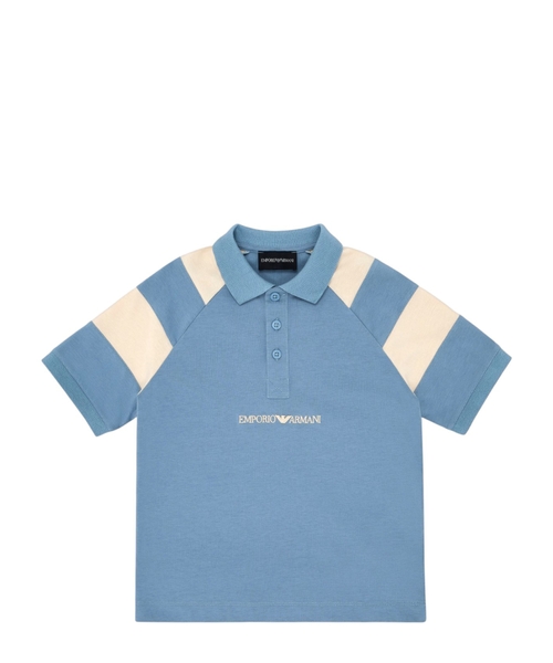 Jersey polo shirt with striped detail