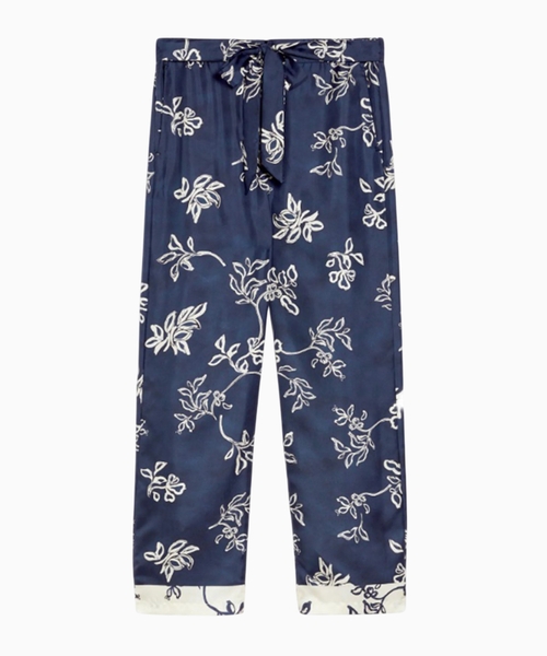 Printed silk pants