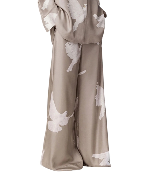 Wide-leg trousers with print