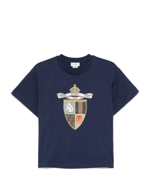 FF motivli və loqo printli T-shirt