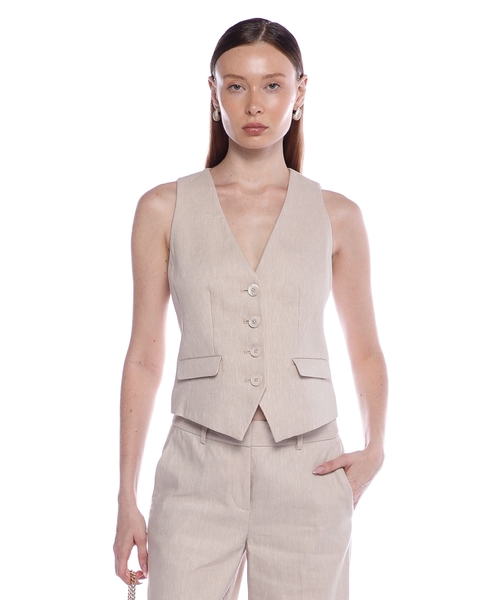 Льняной жилет