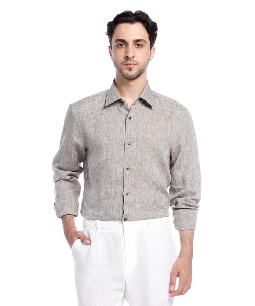 Рубашка приталенного кроя из итальянского льна