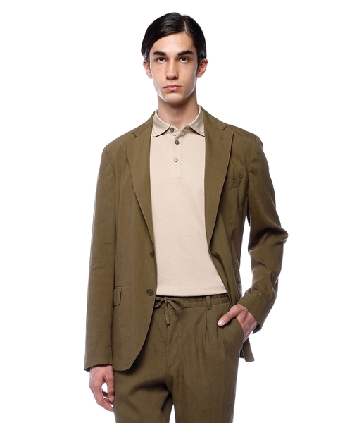 Пиджак современного кроя из эластичной льняной смесовой ткани