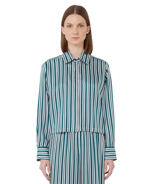 Укороченная шелковая рубашка с принтом Brama