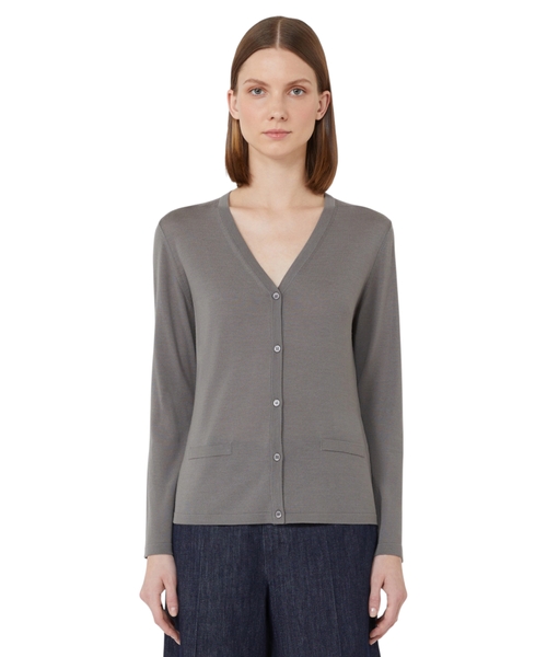 Wool yarn cardigan