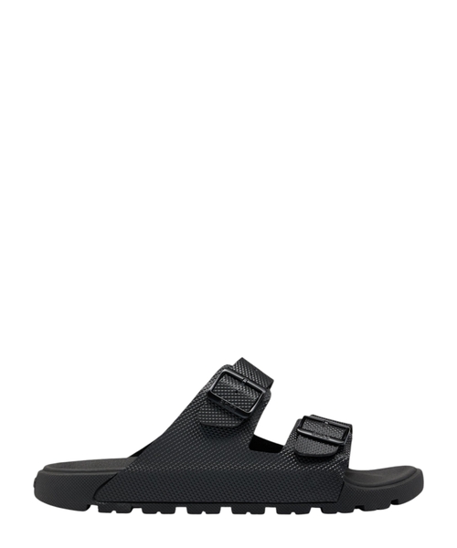 Twin-strap sandals with structured uppers