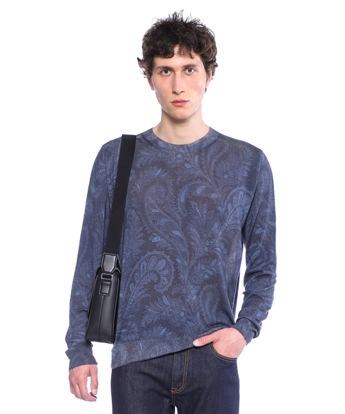 Paisley printed silk cashmere blend jumper