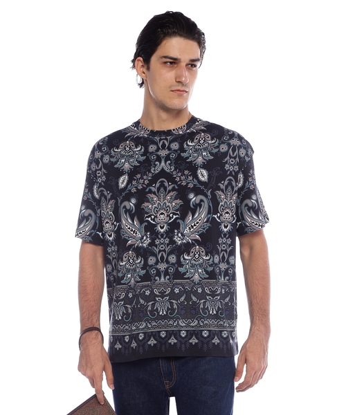 Floral-print cotton T-shirt