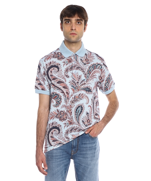 Printed cotton polo