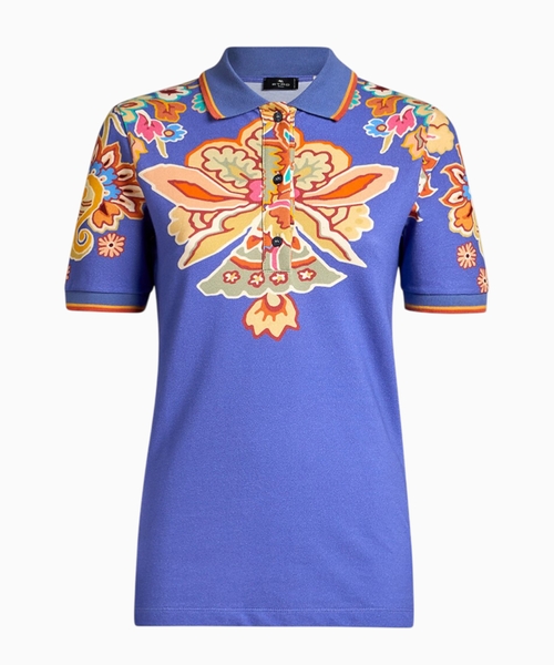 Gül printli polo
