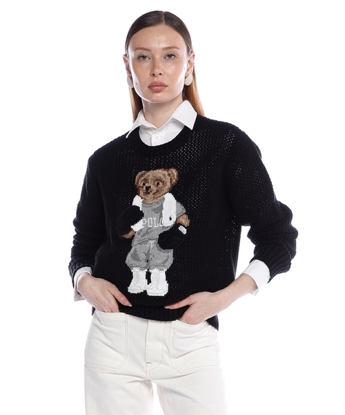 Хлопковый джемпер Polo Bear с круглым вырезом