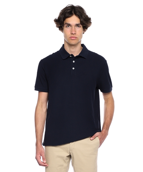Straight fit cotton polo