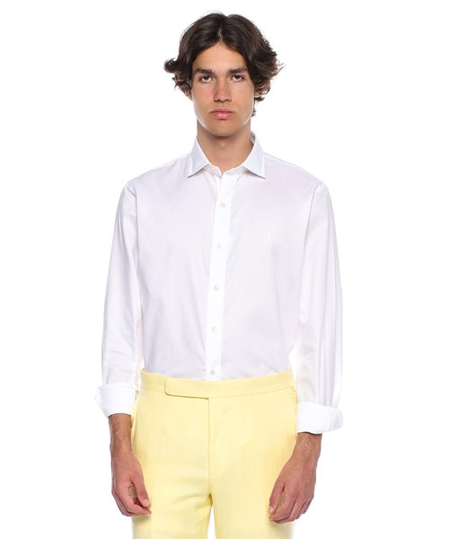 Straight fit logo embroidered shirt