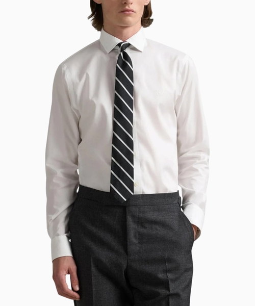 Straight fit logo embroidered shirt