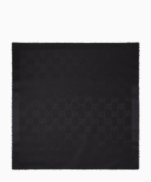 GG jacquard silk wool scarf