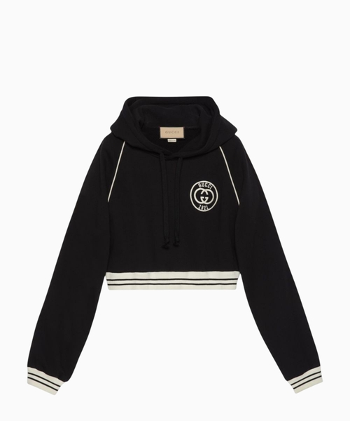 Cropped hoodie with logo