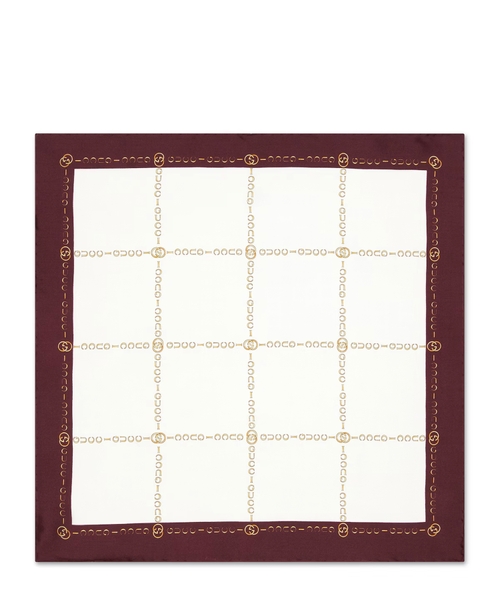Interlocking G Gucci chain silk pocket square