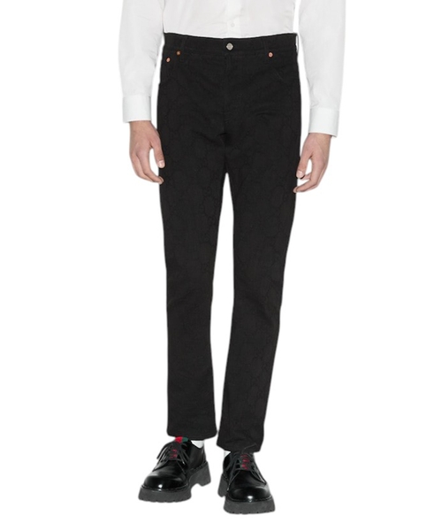 Брюки из жаккардового денима GG