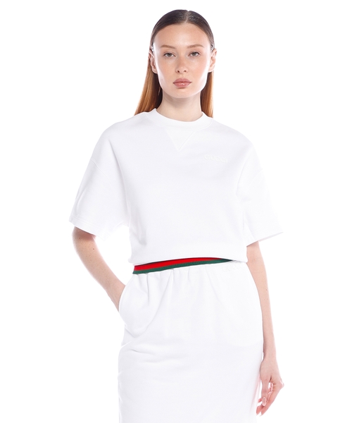 Укороченная футболка из хлопкового джерси с лентой Web