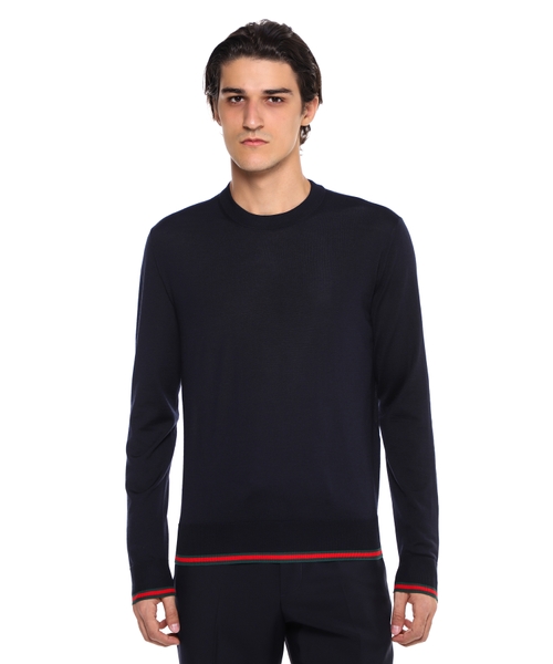 Wool knit jumper with Web