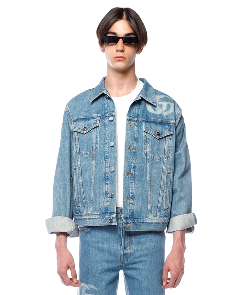 Lasered Double G Denim Jacket