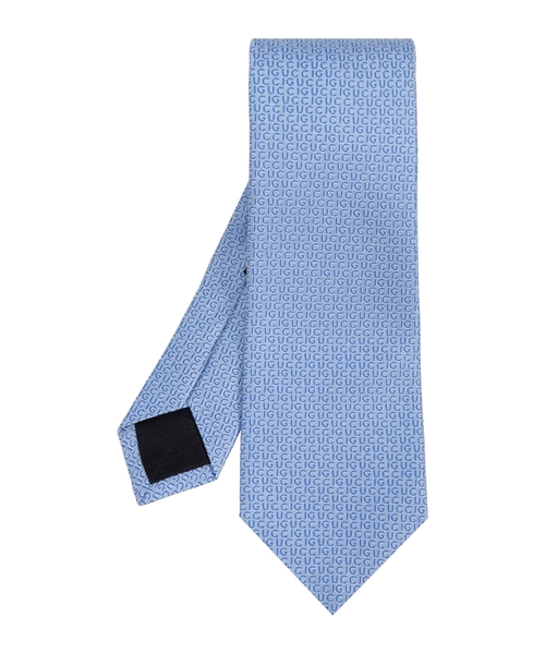 Jakard monoqram teksturlu ipək qalstuk