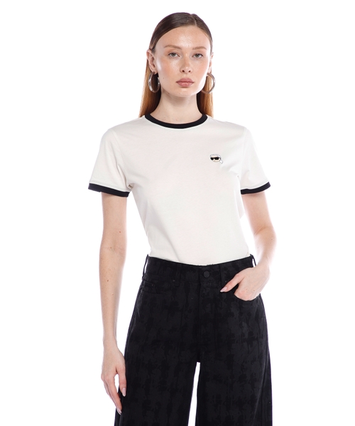 Хлопковая футболка с вышивкой Karl