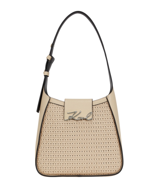 K/Signature woven hobo bag