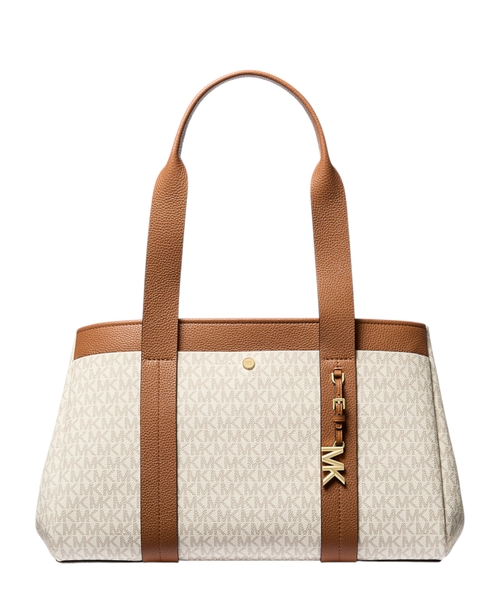 Romee large signature logo and leather tote bag