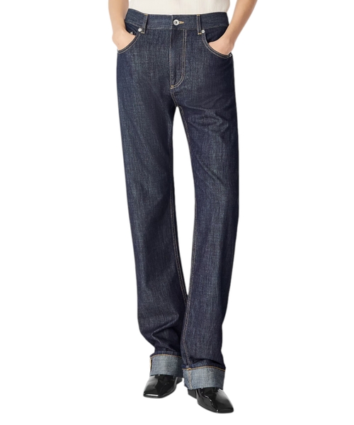 Düz biçimli denim şalvar