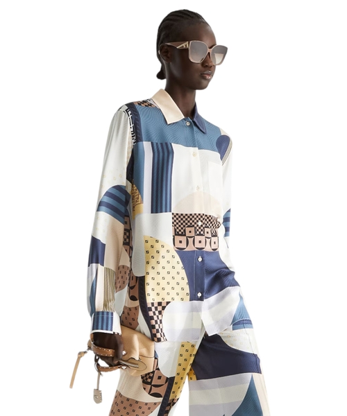 Шелковая рубашка с принтом