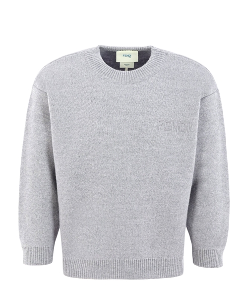 Wool jumper with embroidered logo