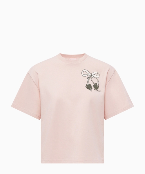 Embroidered cherry logo cotton T-shirt