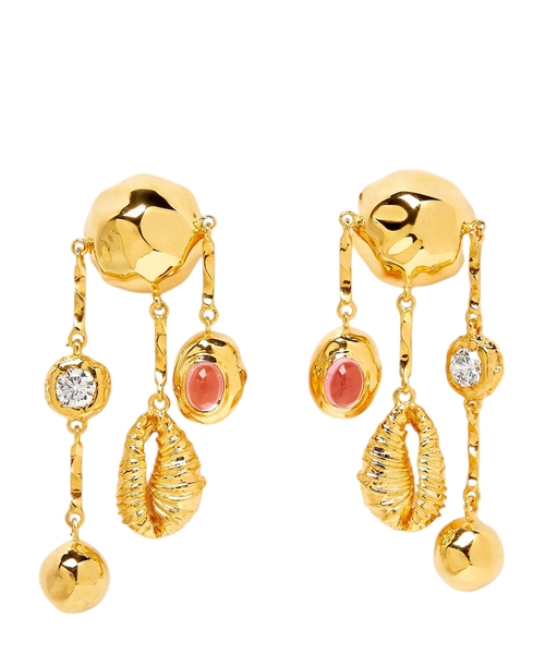 Seashell drop earrings in crystal