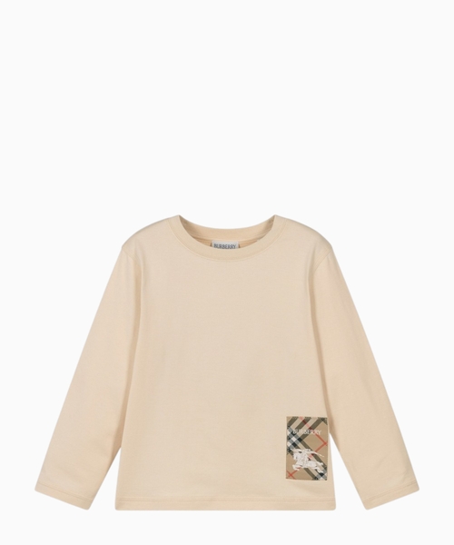 Check patch long-sleeve T-shirt
