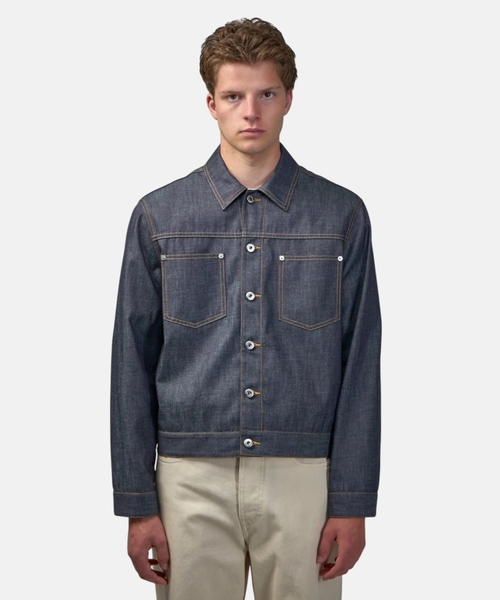 İkonik Intrecciato applikasiyalı denim gödəkçə