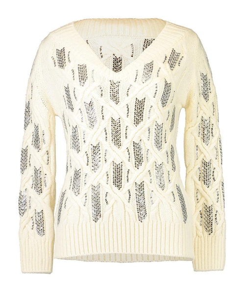 Пуловер с узорами