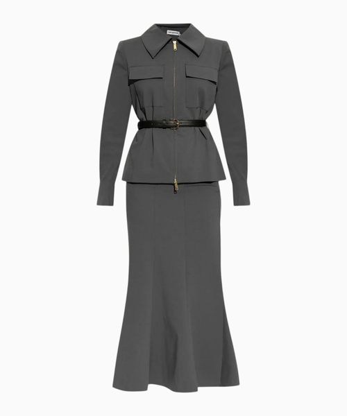 Twill midi dress