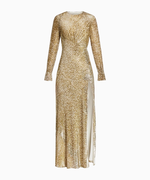 Gold fil coupe maxi dress