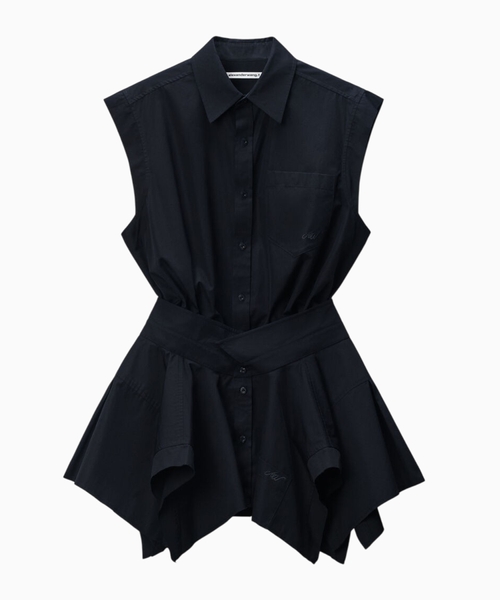 Pre-styled cotton shirt dress