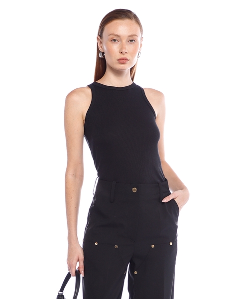 Ребристый топ без рукавов